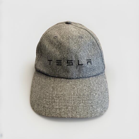 Tesla Unisex Gray Adjustable Strapback Hat Baseball Cap - Picture 1 of 7